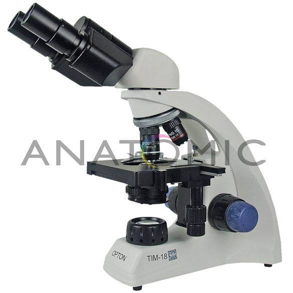Microscópio Biológico Binocular com Ampliação de 40x até 1000x (opcional até 2000X), Iluminação LED e Suporte para Bateria Recarregável.