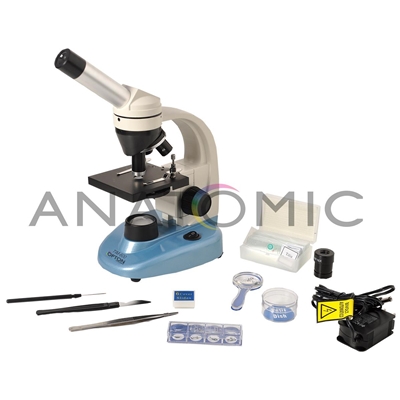 Microscópio Biológico Monocular com Ampliação de 40x até 640x e Iluminação a LED.