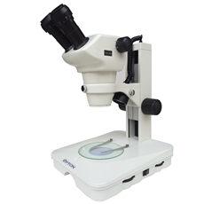 Microscópio Estereoscópico Binocular, Zoom 0,8X ~ 5X, Aumento 8X ~ 100X e iluminação Transmitida e Refletida LED 2W. - TIM-10B