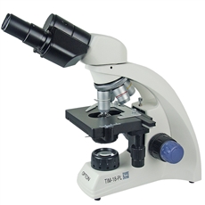 Microscópio Biológico Binocular com Ampliação de 40x até 1000x (opcional até 2000X), Óptica Plana,  Iluminação LED e Suporte para Bateria Recarregável. - TIM-18-PL