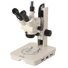 Microscópio Estereoscópico Trinocular, Zoom 1X ~ 4X, Aumento 10x a 160x, Iluminação Transmitida e Refletida a LED. - TIM-2T