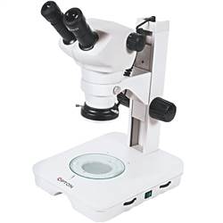 Microscópio Estereoscópico Binocular, Zoom 0.8X ~ 5X, Aumento 8 X ~ 200X e Iluminação Transmitida e Refletida LED 2W. - TNE-10-BN